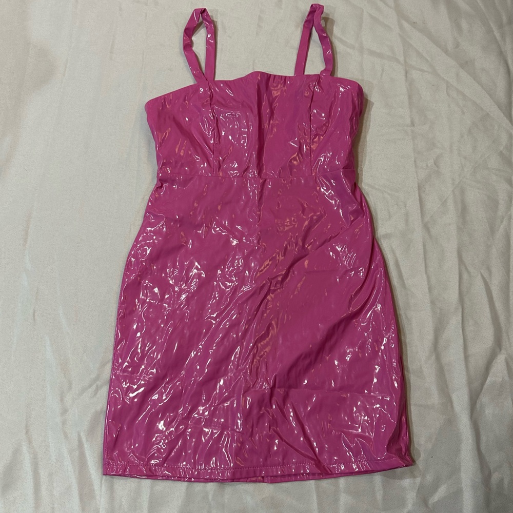 TCEC Pink Vinyl Mini Dress